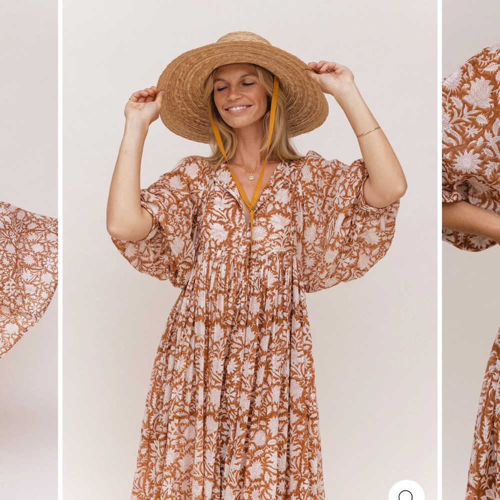 Daughters of India Kyra Midi Dress in Caramel